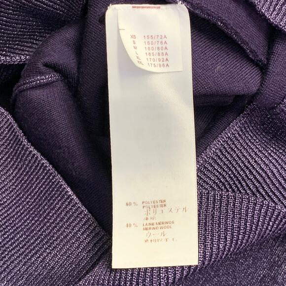 LOUIS VUITTON Size XS Metallic Purple Polyester Merino Wool Mini Polo Dress - Picture 6 of 6
